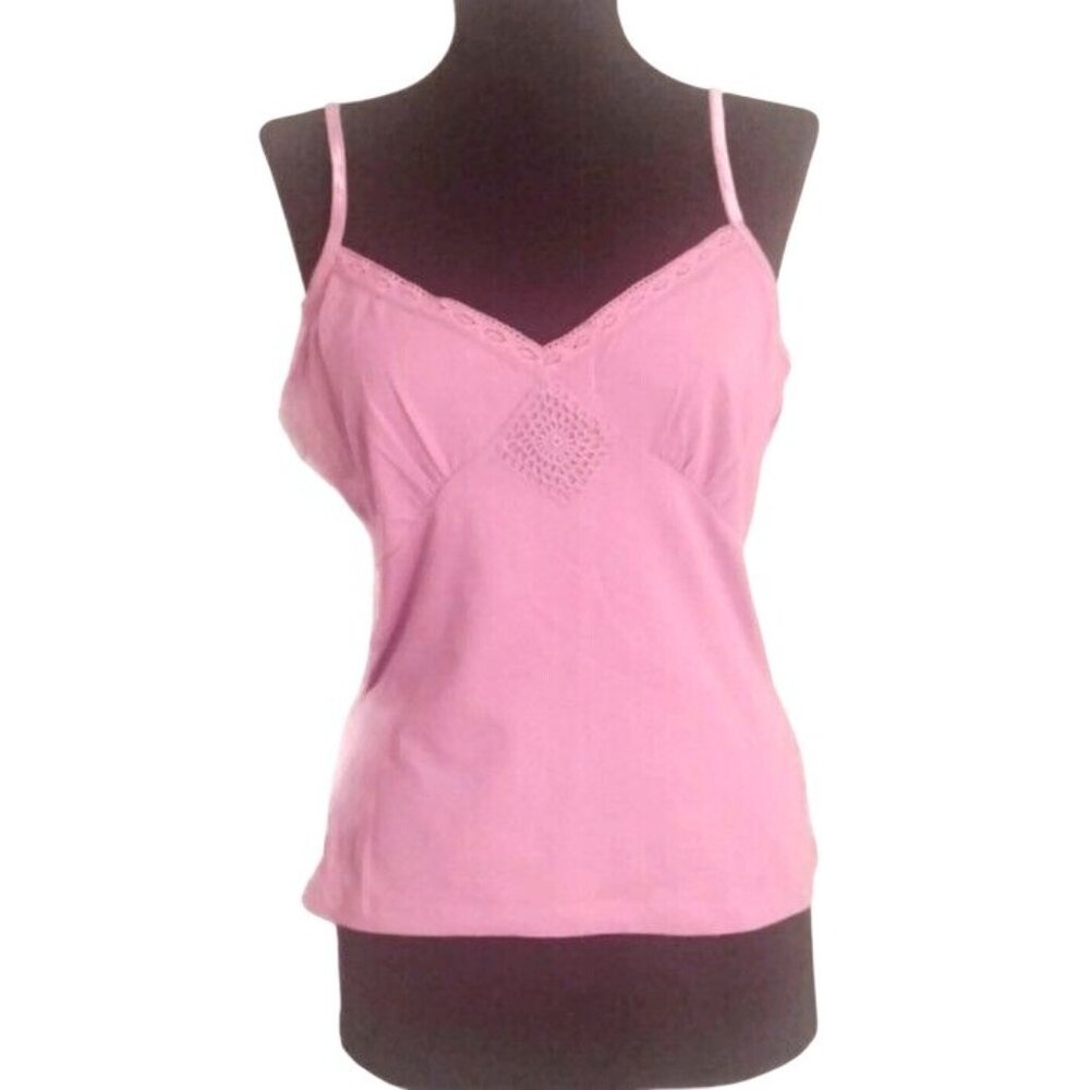 Nine & Co Size S Camisole Top Purple Lace Crocheted Adjustable Straps Women NEW